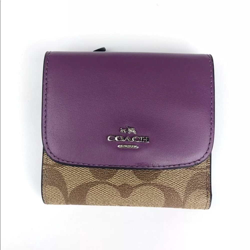 Coach Trifold Wallet Kahki Berry